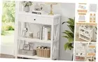 Small Bookcase with Drawer, Wood and Metal Bookshelf for Small Space, Short