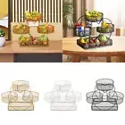 Tiered Wire Basket Stand Fruit Holder Bread Basket Vegetable Rack Iron Mesh