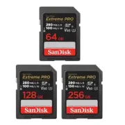 New Sandisk Extreme PRO 64GB 128GB 256GB SDXC SD Card UHS-II Class 10 U3 280MB/s