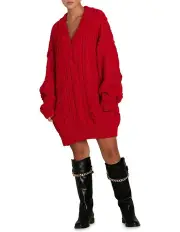 [Belle & Bloom] Still The One Chunky Oversize Knit Jumper in Red