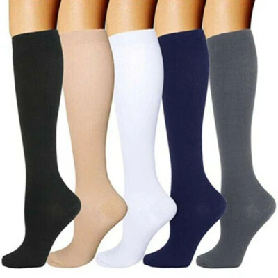 3 Pair Easy-On/Easy-Off Stockings Knee High Compression Socks 15-20mmHg Unisex