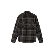 Brixton Seagaze Flannel Shirt Mens in Black Charcoal - Size -
