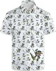 [GDEVIG] Mens Funny Polo Shirts, Short Sleeve Golf Shirts, Moisture Wicking Quick-Dry Business Casual Shirt for Men