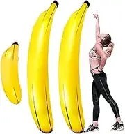 3Pcs Inflatable Banana Kit, Include 70 Inch Banana x 2, 26 Inch Banana x 1, Banana Balloons Bachelorette Party Game Props Party Decorations Swimming Pool Balloons