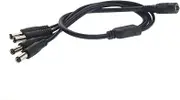 Gatuida 40cm CCTV Power Splitter Cable Female 2.1mm Jack to 4 Male Plugs Dc Power Adapter Extension Cord