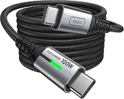 [INIU] USB C to USB C Cable, 100W Fast Charger PD 5A Type C to Type C Cable, Nylon Braided USB-C Phone Fast Charging for iPhone 16 15 Pro Max Samsung S23 S22 Note 20 iPad Pro MacBook Tablets Google [2m]