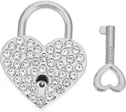 LALAFINA 1 Set Creative Heart Shaped Love Lock Delicate Wishing Lock for Couples Scenic Handbag Accessory Sturdy Lightweight for Diaries Suitcases More