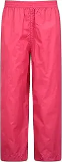 Mountain Warehouse Pakka Kids Waterproof Over Trousers - Taped Seams Rain Pants, Lightweight, Rip-Stop Overpants, Packaway Bag - for Spring Summer, Walking, Travelling