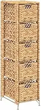 Storage Unit with 5 Baskets 25.5x37x100 cm Water Hyacinth Storage Furniture