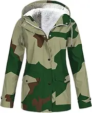 [Sczwkhg] Rain Jacket Women 2024 Fall Winter Waterproof with Hood Lightweight Raincoats Casual Active Outdoor Long Plush Coat