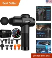 Silent Deep Tissue Massage Gun for Athletes - 10 Massage Heads, USB Rechargeable