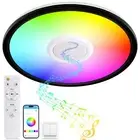 RGB LED Ceiling Light, with Bluetooth Speaker, 24W 11Inch Smart Music Ceiling...