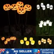 5Pcs Halloween Solar LED Light Skull Stake Garden Pathway Scare Skeleton Decor
