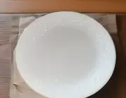 2 Bella Faenza Dinner Plates New Corelle White Embossed Swirl Plates 10”