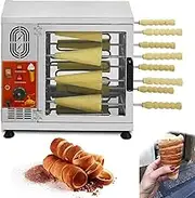 Chimney Bread Oven, 3200W Electric Ice Cream Cone Oven Machine, Ice Cream Cone Grill Maker with 16pcs Roll Tools, Large Capacity & 8pcs/Time, Constant Temperature Heating, for Restaurant Home