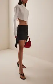 [Courrèges] Reversed Belt Crepe Mini Skirt
