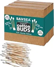 SAVSEA Bamboo Cotton Buds/Swabs 239 Stems / 480 Swabs (Pack of 3)