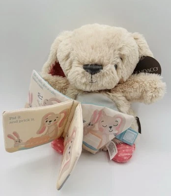 Demdaco 9” Bunny Hand Puppet Detachable Fabric Story Book Pat-A-Cake 2021 NWT