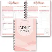 Women's ADHD Daily Planner for Neurodivergent Adults - Productivity Daily Planner & Task Management to Stay Organized and Focused | Pink