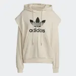 ADIDAS 上衣 女款 長袖上衣 帽T 運動 三葉草 亞規 TREFOIL HOODIE 米 IC5592