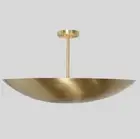 Mid Century Ceiling Brass Flush Mount Fixture Pendant 6 Light Brushed Brass
