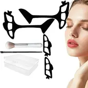 Eyeshadow Stencils For Eyes, 4X Reusable Applicator Tool, Quick Eye Makeup Template, Eyeliner & Shadow Guide With Brush, For Makeup Looks 4.72x3.15 Inches