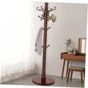 Wood Coat Rack Stand, Wooden Coat Rack Freestanding with Sturdy Round Classic
