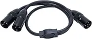 Zopsc XLR Y Splitter Cable, 3 Pin Male to Dual XLR Male Cable (1.6FT), Balanced Mic Cable for Studio, Live Sound, PA Systems, Gold Plated