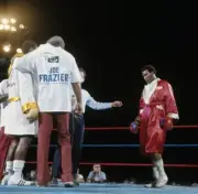 George Foreman meeting Joe Frazier in the center of the ring - 1973 Old Photo