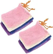 Baluue Bubble Maker Soap Bag 8pcs Drawstring Pouch Nylon Soap Saver Case Efficient Foam Maker Bath Accessory