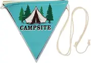 QANYEGN 10pcs Fabric Triangle Banner Flag, Camping String Flag, Pennant Colorful Banner Decoration for Outdoor Party Supplies