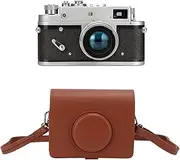 Protective Case for Fuji Inst Mini Evo Camera, Instant Camera PU Leather Bag with Removable Adjustable Shoulder Strap, Camera Case for Mini Evo (Brown)