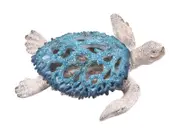 31cm Blue Turtle with Blue & White Coral Design - Coastal Home Accent