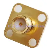 5x SMA female Jack Flange 4 hole Connector Solder for .086" Cable RG405 Straight