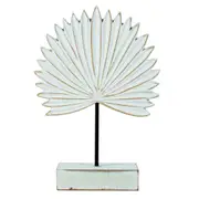 Maine & Crawford Hatcher 23cm MDF Standing Palm Sculpture Home Desk Decor White
