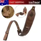 TOURBON Leather Hunting Gun Sling Rifle Strap Bullets Ammo Holder w/Rest Hole AU