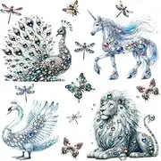 AM AMAONM Removable 3D Cartoon Lovely Unicorn Wall Stickers DIY 4PCS 12inch Peel and Stick Toilet Lid Decals Angel Princess Rooms Art Decor for Kids Girls Bedroom Window Nursery (Animal Unicorn)