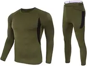 [Legou] Men's fitness suit outdoor tactical training elastic quick drying and warm two-piece set