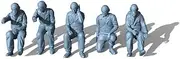 MRY-SFW Airplane Model Kits Unpainted 1/32 Model Upgrade Parts MH-60 Black Hawk Helicopter Member Pilot&Machine Gunner Sol