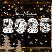 2025 Merry Christmas Electrostatic Window Sticker Happy New Year Santa Claus Dec