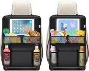 Kick Mats Back Seat Protector, 2Pack Waterproof Oxford Seat Back Protector, Car Seat Back Protector for Kids, Back of Seat Protector for Kids Feet Car Seat (2pc with Table Pocket)