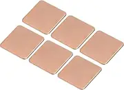 sourcing map Heatsink Copper Pad Shim 15mm x 15mm x 0.6mm Thermal Conductive Heat Sink for Electronic Chip Cooling Pack of 6
