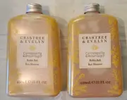 Crabtree & Evelyn Carmelized Fig Brown Sugar Bubble Bath Soap 22 Fl Oz Set of 2