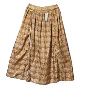 Zimmermann Belle Beatnik Split Skirt NWT Silk Gold Maxi Sz AU 0 UK 8 2016
