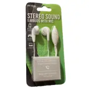 VIBE Sound Stereo Sound Earbuds with Microphone White Easy 1 Touch Answer Button