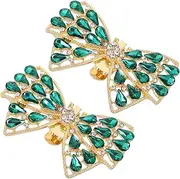 [Baluue] 1 Pair Detachable Bowknot Rhinestone Shoe Clips Charms Heels Bridal Shoe Buckles Sparkling Shoes Brooch Embellishments Decoration Accessories For Women