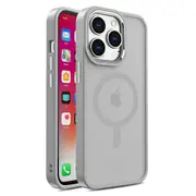 For iPhone 15 Pro Max Anti-drop Transparent Back Cover Compatible with MagSafe PC+TPU Phone Case