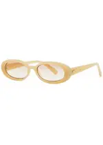 LE Specs Outta Love Oval-frame Sunglasses - White Ivory Other ONE SIZE