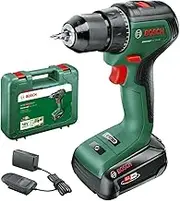 Bosch Home & Garden 18V Cordless Brushless Drill Driver With 2.5Ah Battery, Charger and Case, 2 Speed, 20 Torque Settings, 60Nm, 13mm Metal Chuck (UniversalDrill 18V-60). Made in Europe