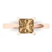 1.50 ct Princess Cut Champagne Bridal Promise engagement Ring 14k Rose Gold